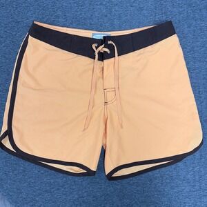 Mooloolaba Women Swim Trunks Board Shorts Drawstring Peach Brown Beach Trim‎ L